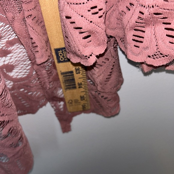 Asymmetrical Mauve Lace Cardigan Fairy Whimsigoth Boho Cottagecore Size Medium - Picture 8 of 8